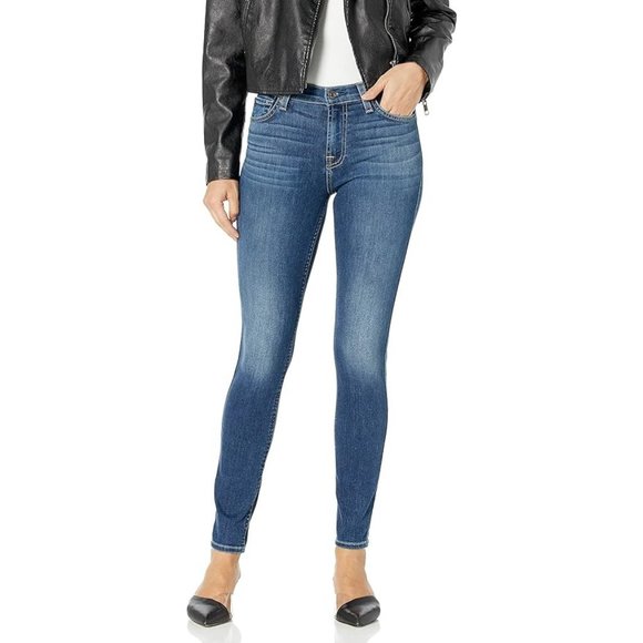 7 for all mankind the ankle skinny b(air) denim blue jeans high rise size 26 - Picture 1 of 8